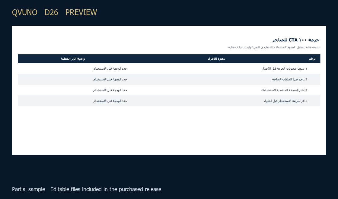 حزمة 100 CTA للمتاجر